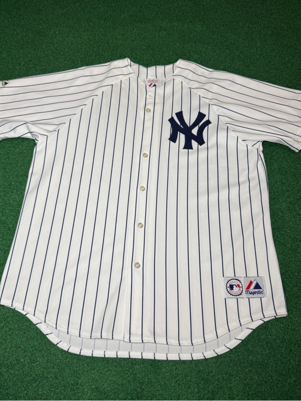 Vintage 90s New York Yankees Jersey, Pinstriped Shirt Baseball Majestic (XL)